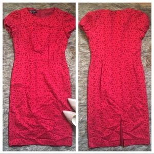 Lafayette 148 Red Lace Sheath Dress